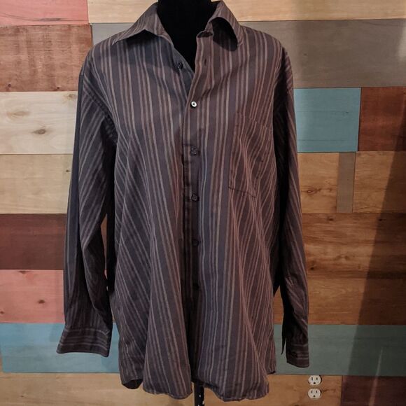 Xl bcbg brown striped button-down - Picture 1 of 4